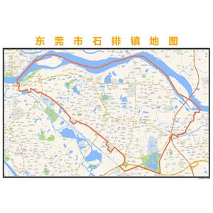 东莞市石排镇行政区划地图高清定制2021城市交通卫星办公室挂图